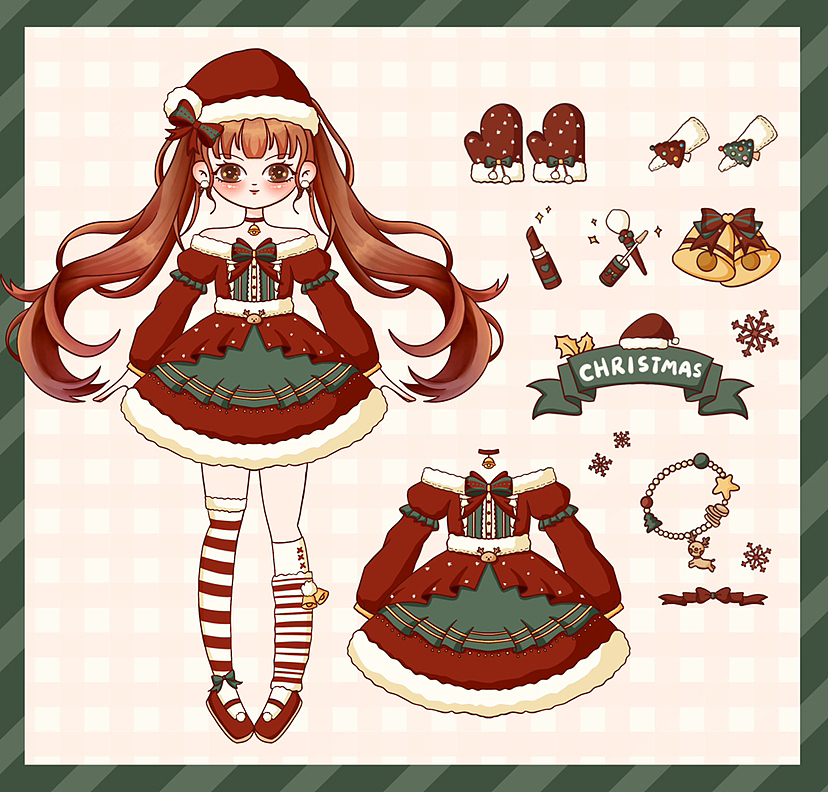 少女穿搭插画贴纸合集（图ZMzI0NjMzMDgw） - 商业插画 - 站酷设计师哈哈哈哈娜原创素材 - 站酷ZCOOL