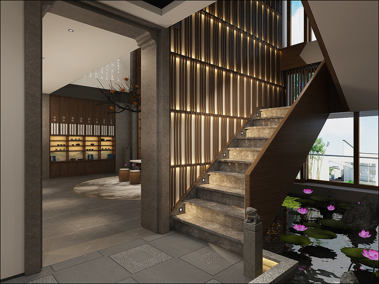 《龙柿制茶茶楼设计》成都茶楼设计公司（图ZMjg1NTM2NDc2） - 商业空间设计 - 站酷设计师六器设计原创素材 - 站酷ZCOOL