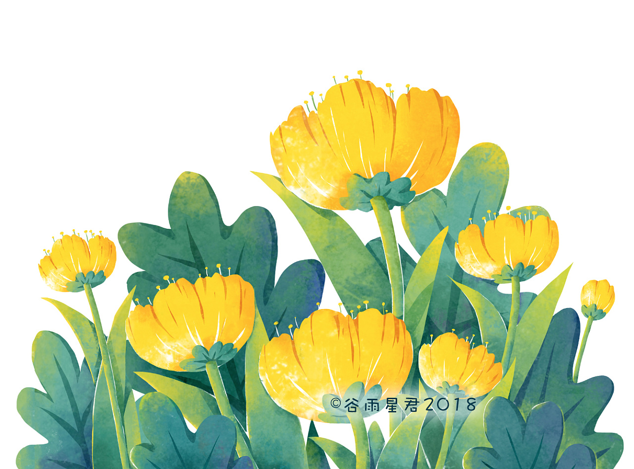 春天手绘卡通百合花植物平面装饰素材免费下载 - 觅知网