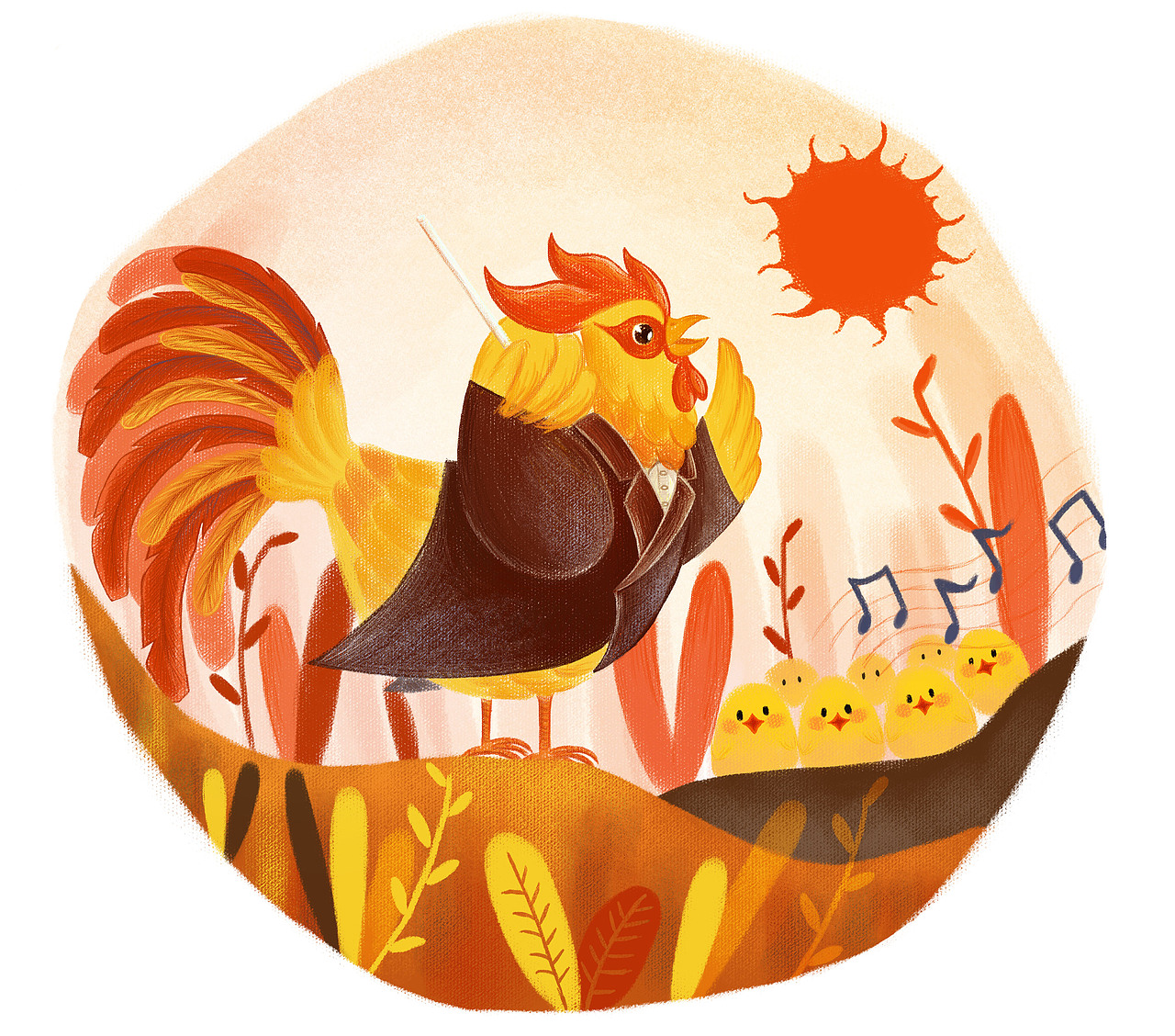 鸡年新乐章（图ZNjkzMDg0NDQ=） - 商业插画 - 站酷设计师CloverL原创素材 - 站酷ZCOOL