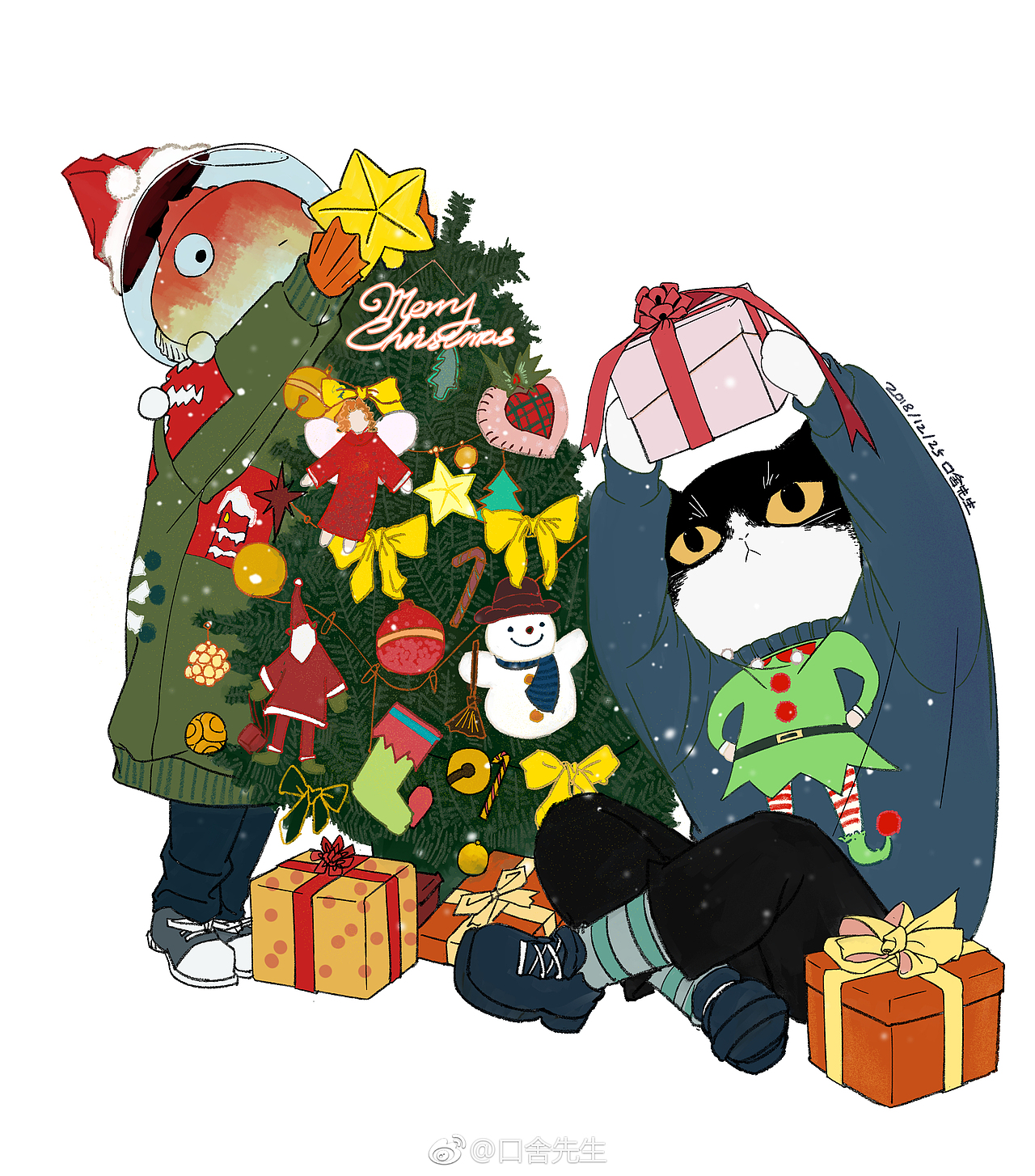 貓仔和魚仔的兄弟日常（圖ZMTQ3MTAyMzc2） - 繪本 - 站酷設(shè)計(jì)師口舍先生原創(chuàng)素材 - 站酷ZCOOL