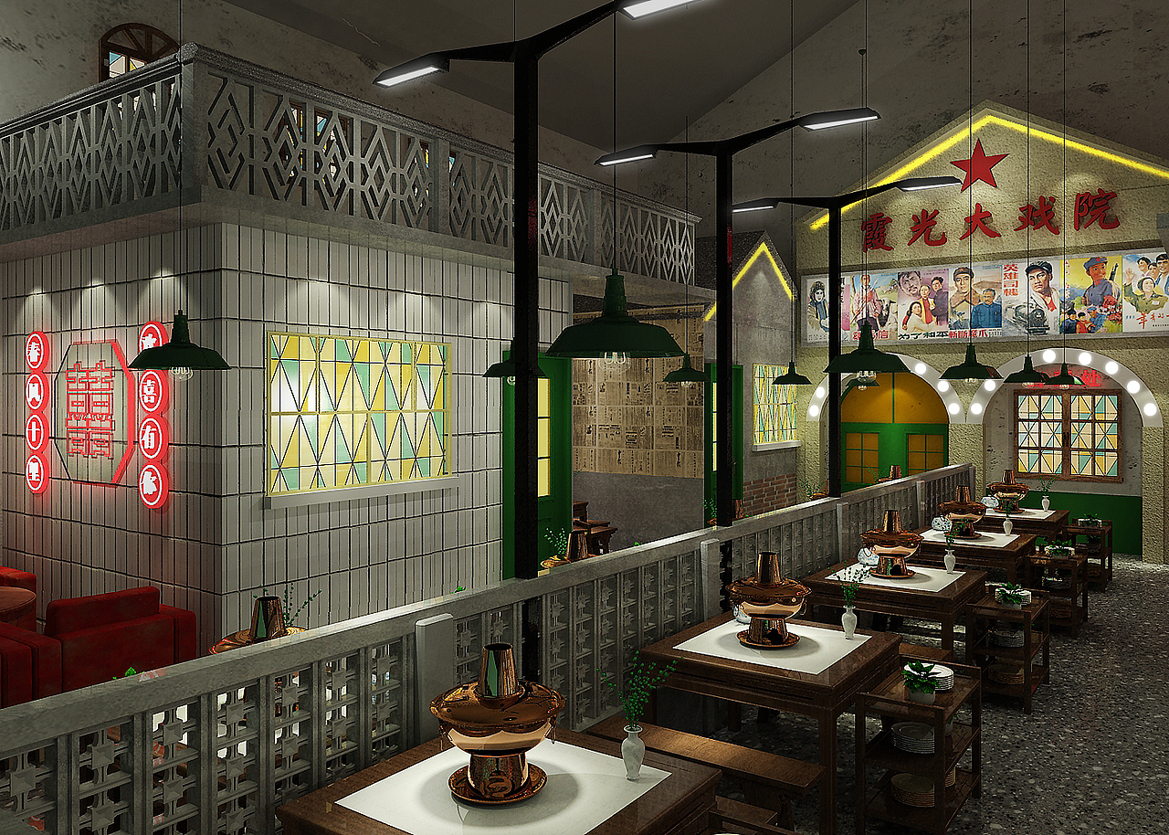 怀旧复古火锅涮肉餐饮店（图ZMTg2NjI1MzAw） - 建筑/空间 - 站酷设计师smybeyond原创素材 - 站酷ZCOOL