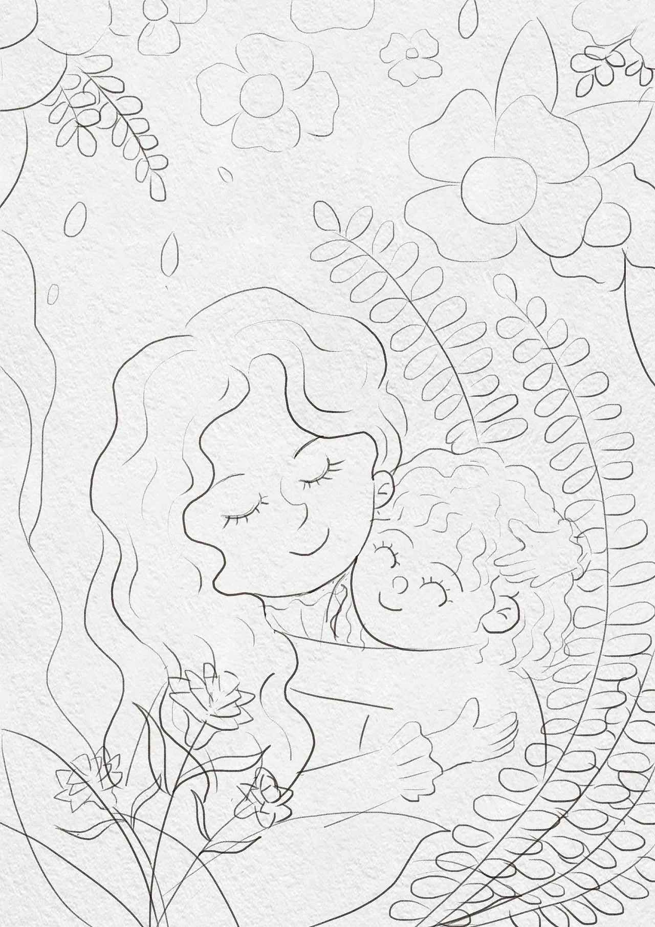 儿插原创-《暖暖的爱》致敬母亲节（图ZMjA3MDQzNTY0） - 儿童插画 - 站酷设计师兔兔爱插画原创素材 - 站酷ZCOOL