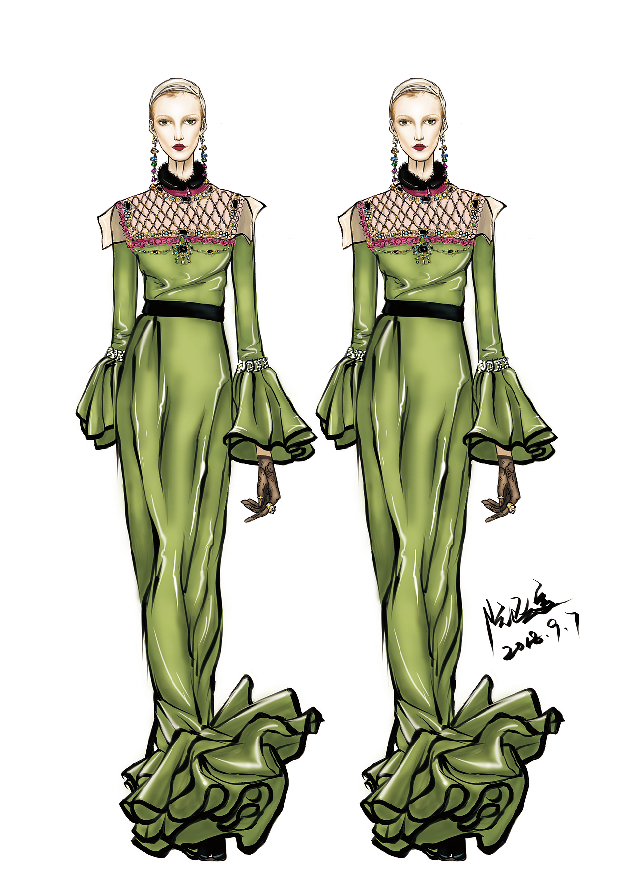 龙舌兰// - 时装画效果图|服装|其他服装|lv律己 - 原创作品 - 站酷