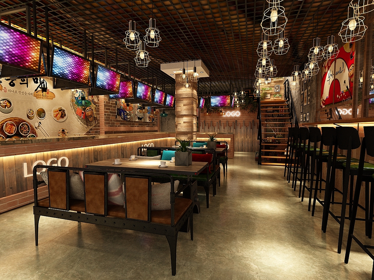 工业风餐厅（图ZMTU1OTczNTI4） - 家装设计 - 站酷设计师一九九二效果图原创素材 - 站酷ZCOOL