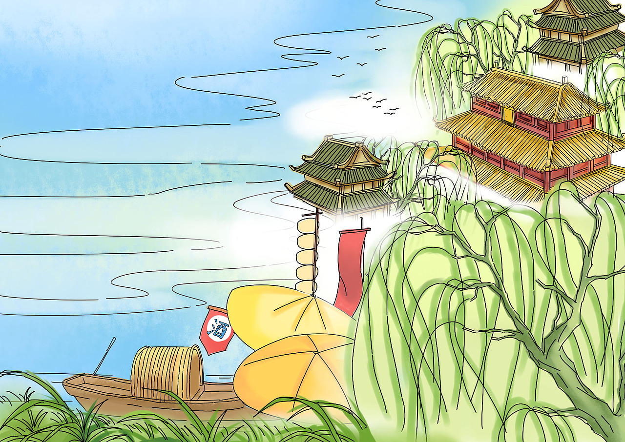 古诗插画（图ZNzY4MjMyNzY=） - 商业插画 - 站酷设计师Koey位移原创素材 - 站酷ZCOOL