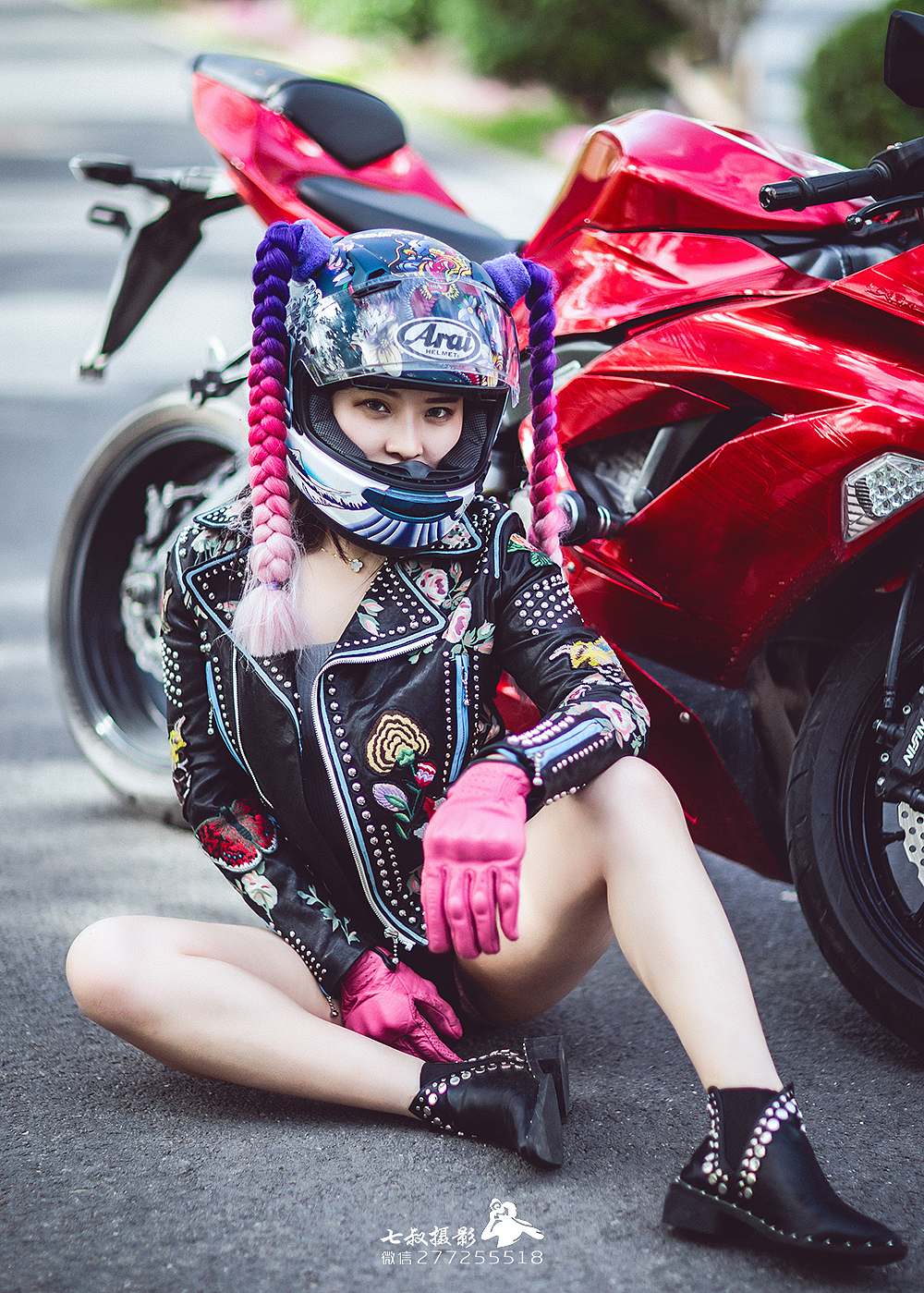 跨在机车上急速骑行，听城市的风。（图ZMTI1MDkxODI4） - 人像摄影 - 站酷设计师七叔摄影原创素材 - 站酷ZCOOL