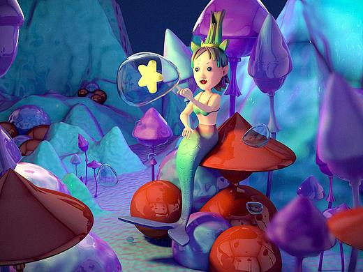 c4d-小美人鱼姐姐（个人主页-ZMjk1NzUwNDA=） - 场景 - 站酷设计师翎木ing原创素材 - 站酷ZCOOL