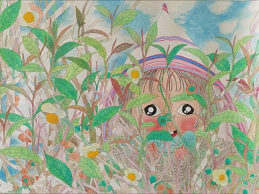 茶园里的童年（个人主页-ZNTMxNjA4ODA=） - 儿童插画 - 站酷设计师普洱山大原创素材 - 站酷ZCOOL