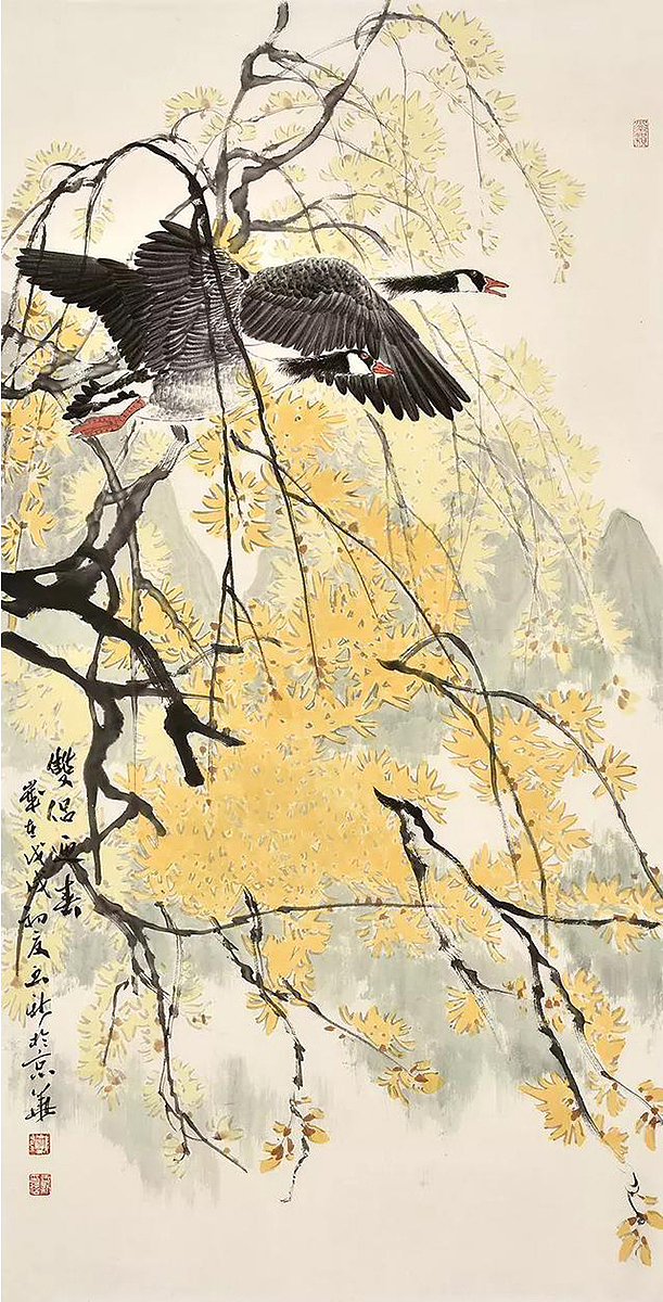 画家董玉新，当代主题性花鸟画领军人物（图ZMjg1MDM0OTU2） - 绘画 - 站酷设计师易阁字画网张小克原创素材 - 站酷ZCOOL