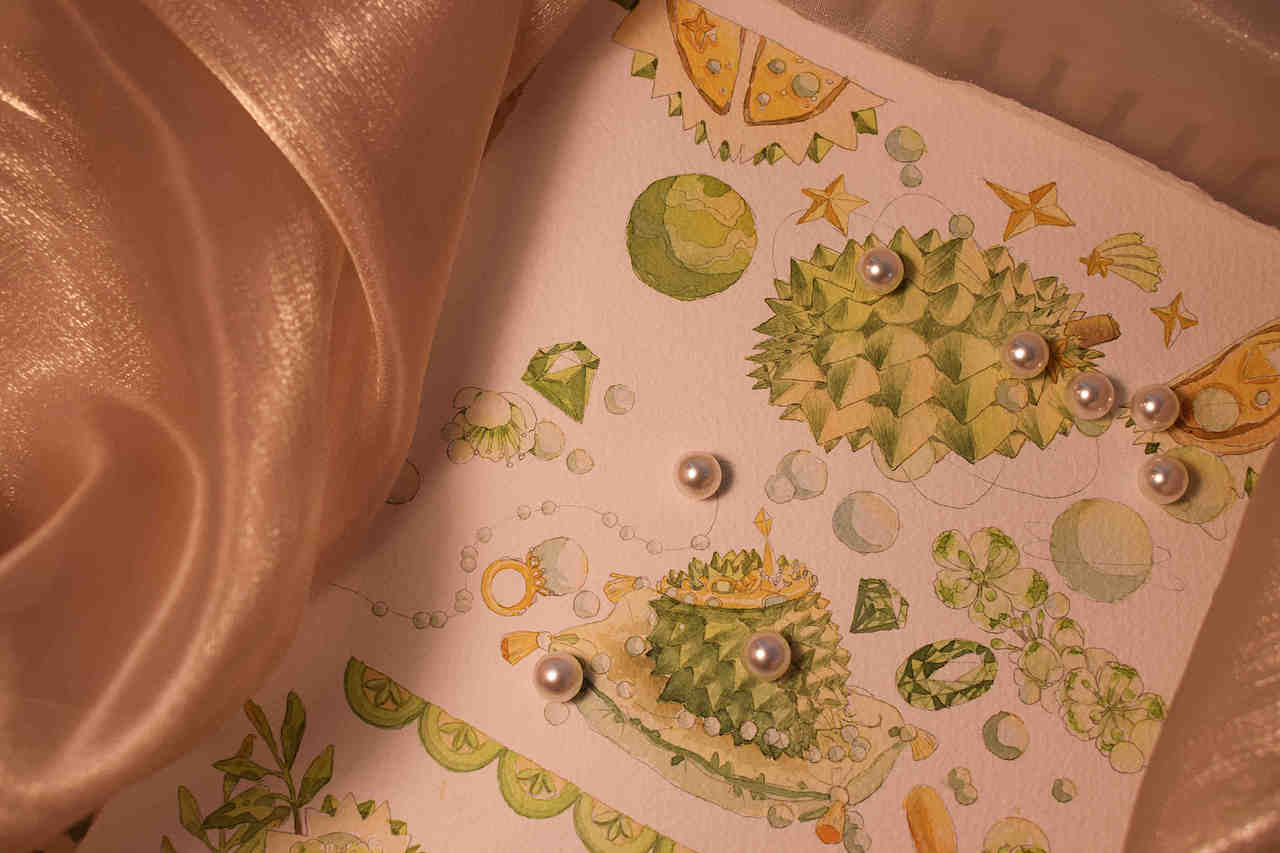 【纸胶带】吃一口榴莲（图ZMjM1OTEwODE2） - 商业插画 - 站酷设计师潇洒的吐司原创素材 - 站酷ZCOOL