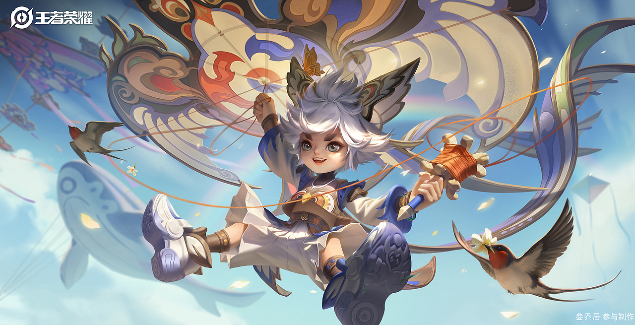 《王者荣耀》飞鸢探春海报绘画过程（图ZMjUxNjkwMDA0） - 商业插画 - 站酷设计师叁乔居原创素材 - 站酷ZCOOL