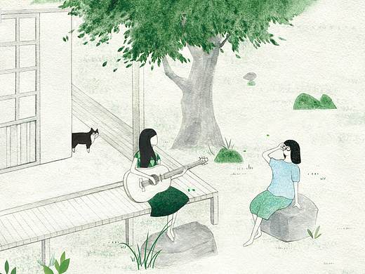 有果树的小院子