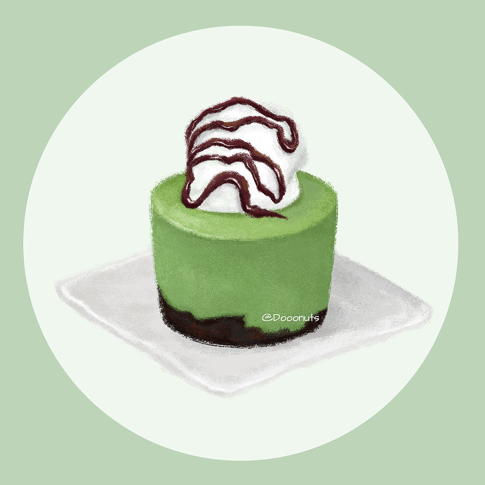 抹茶甜品插画练习