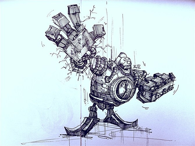 英雄联盟机器人简笔画图片