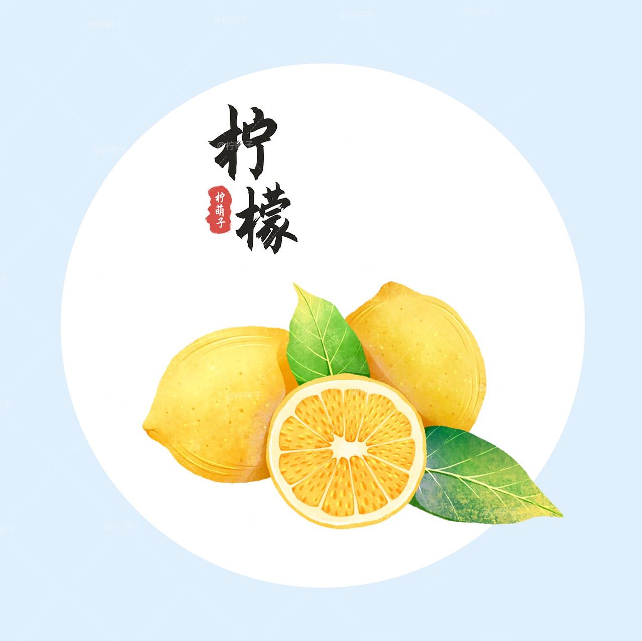 扁平肌理插画|水果单体