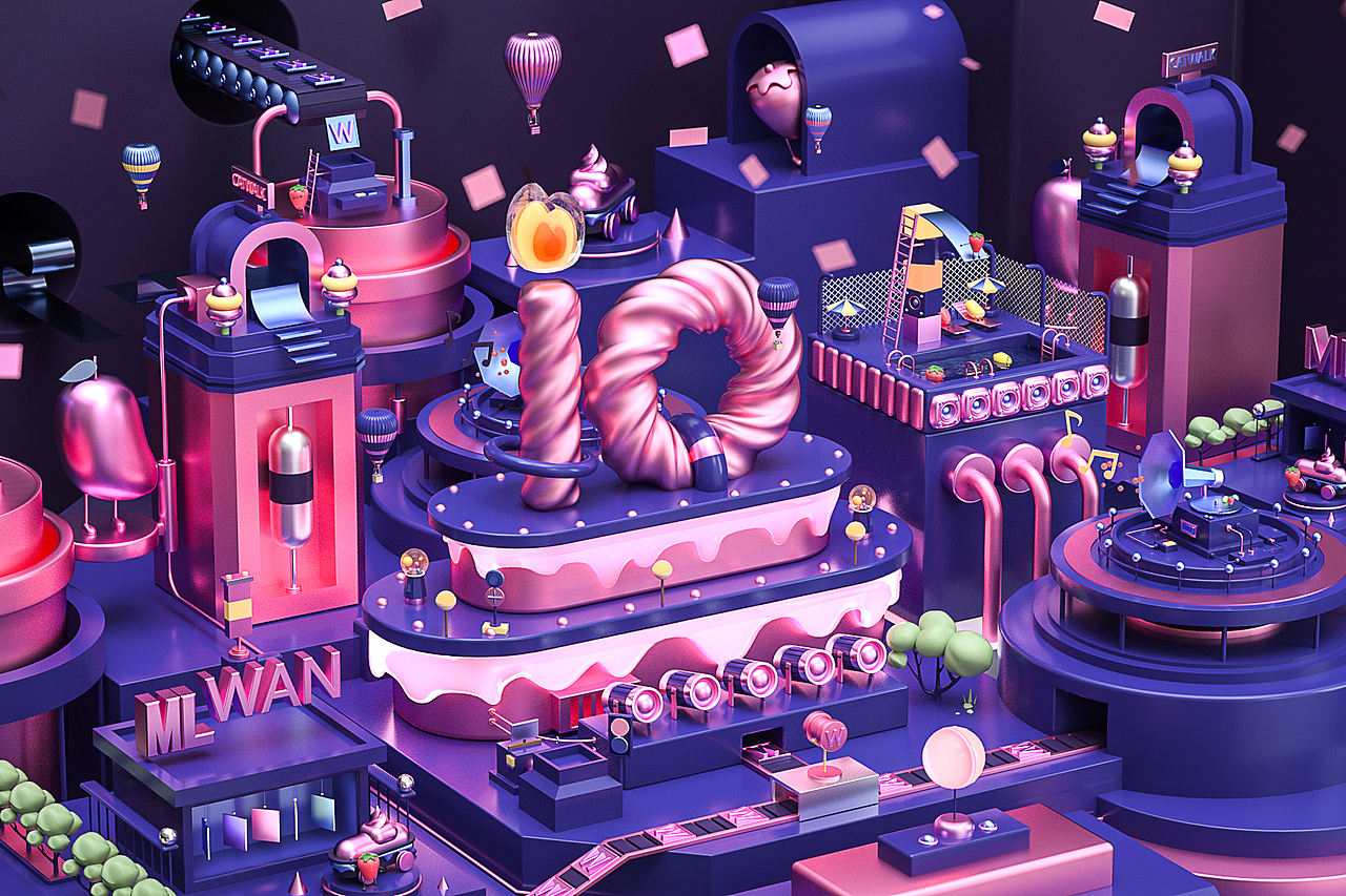 C4D-10周年场景（图ZMTcyMzIwNjg0） - 场景 - 站酷设计师墨丸原创素材 - 站酷ZCOOL