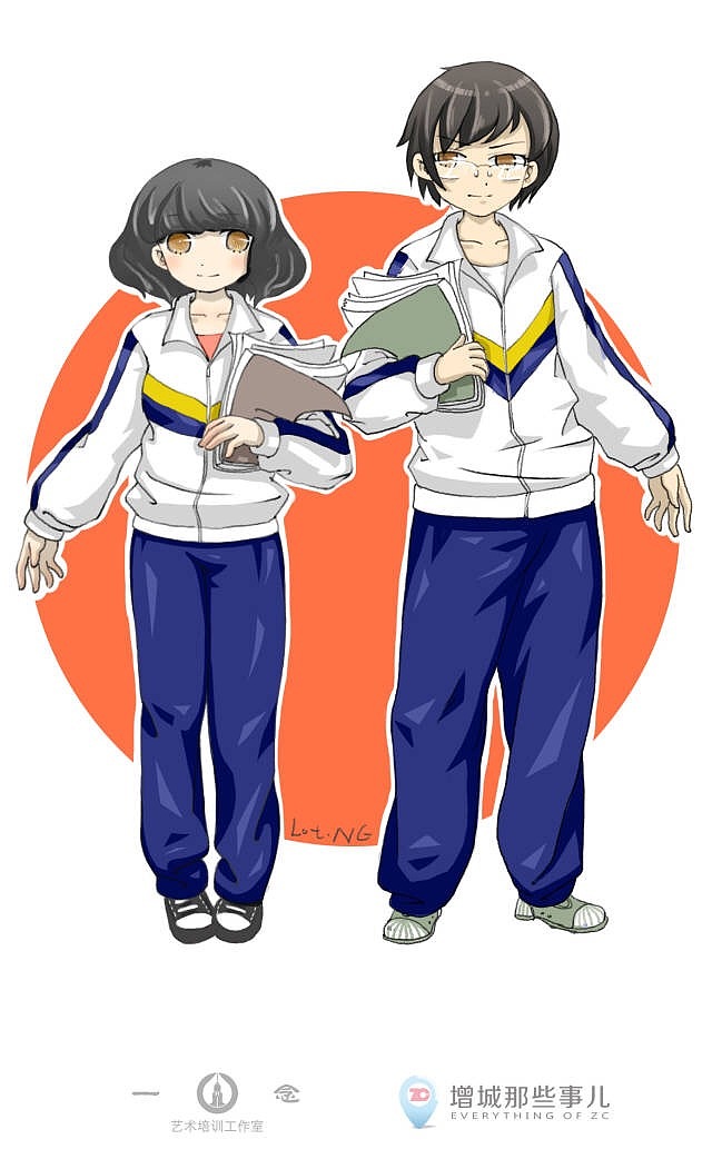 画几套校服校服