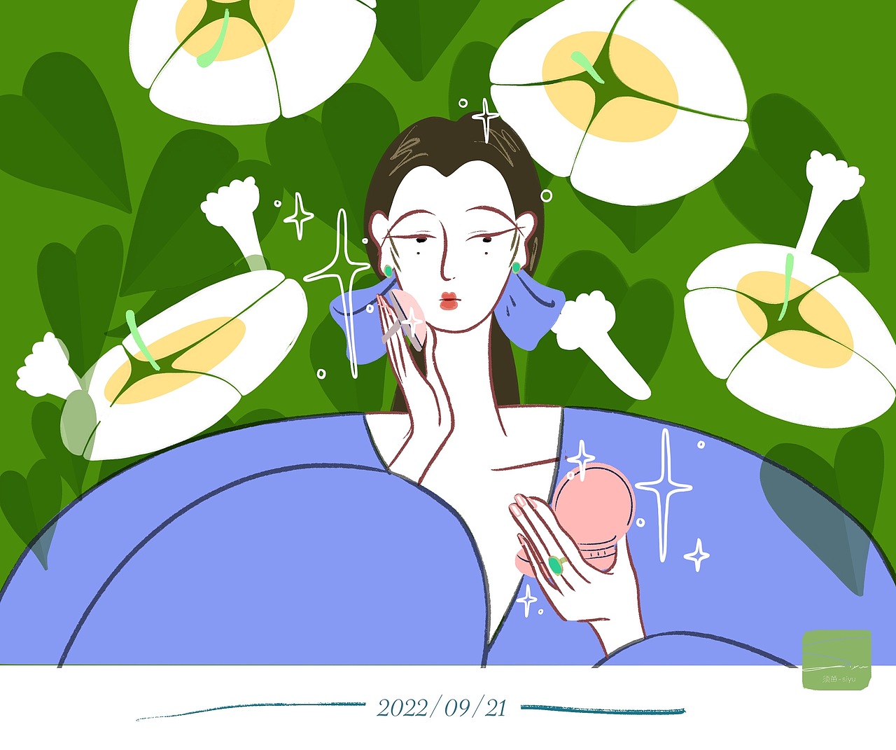 系列插画作品-爱美女孩