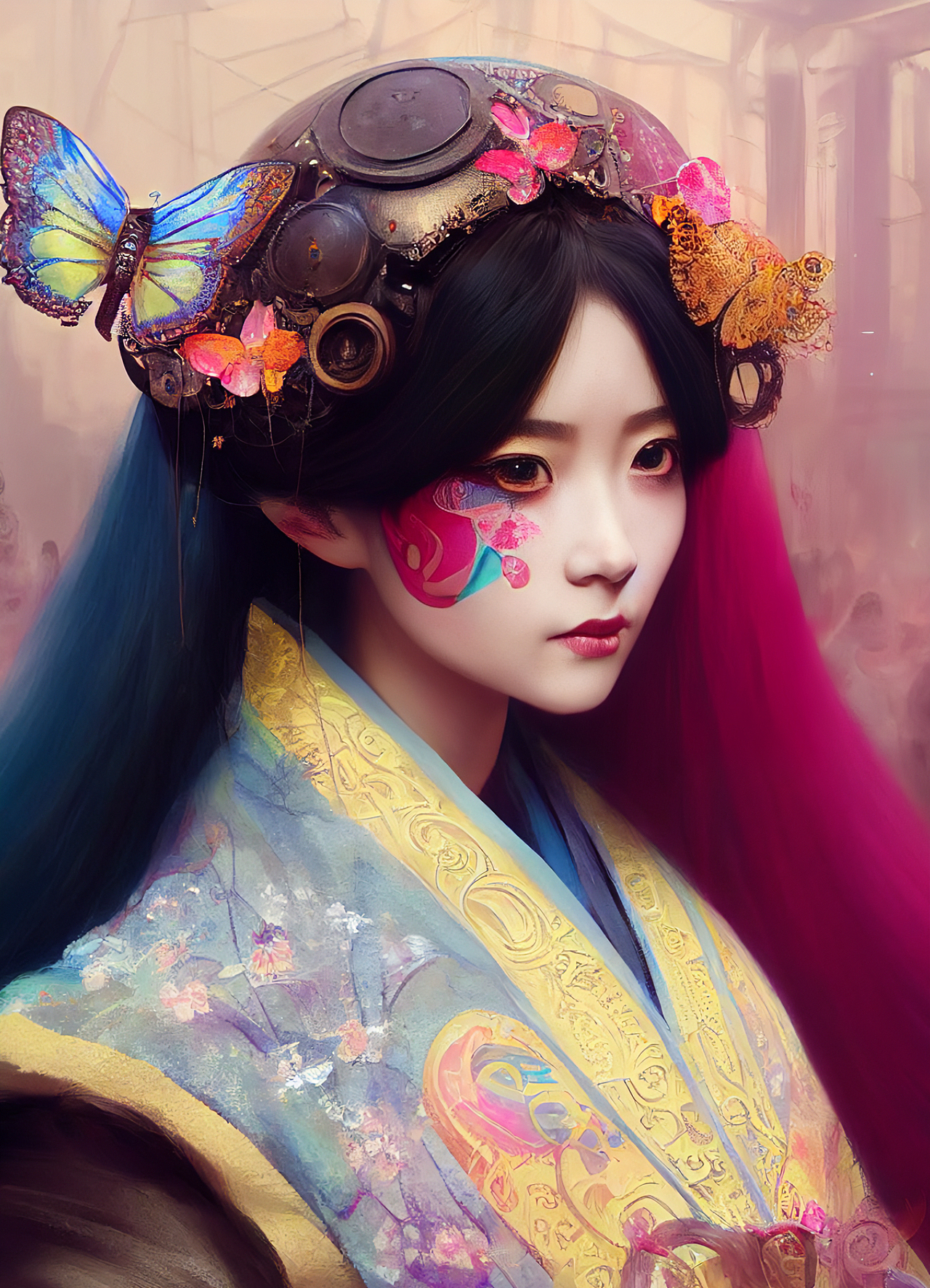 国风与蝴蝶与机械