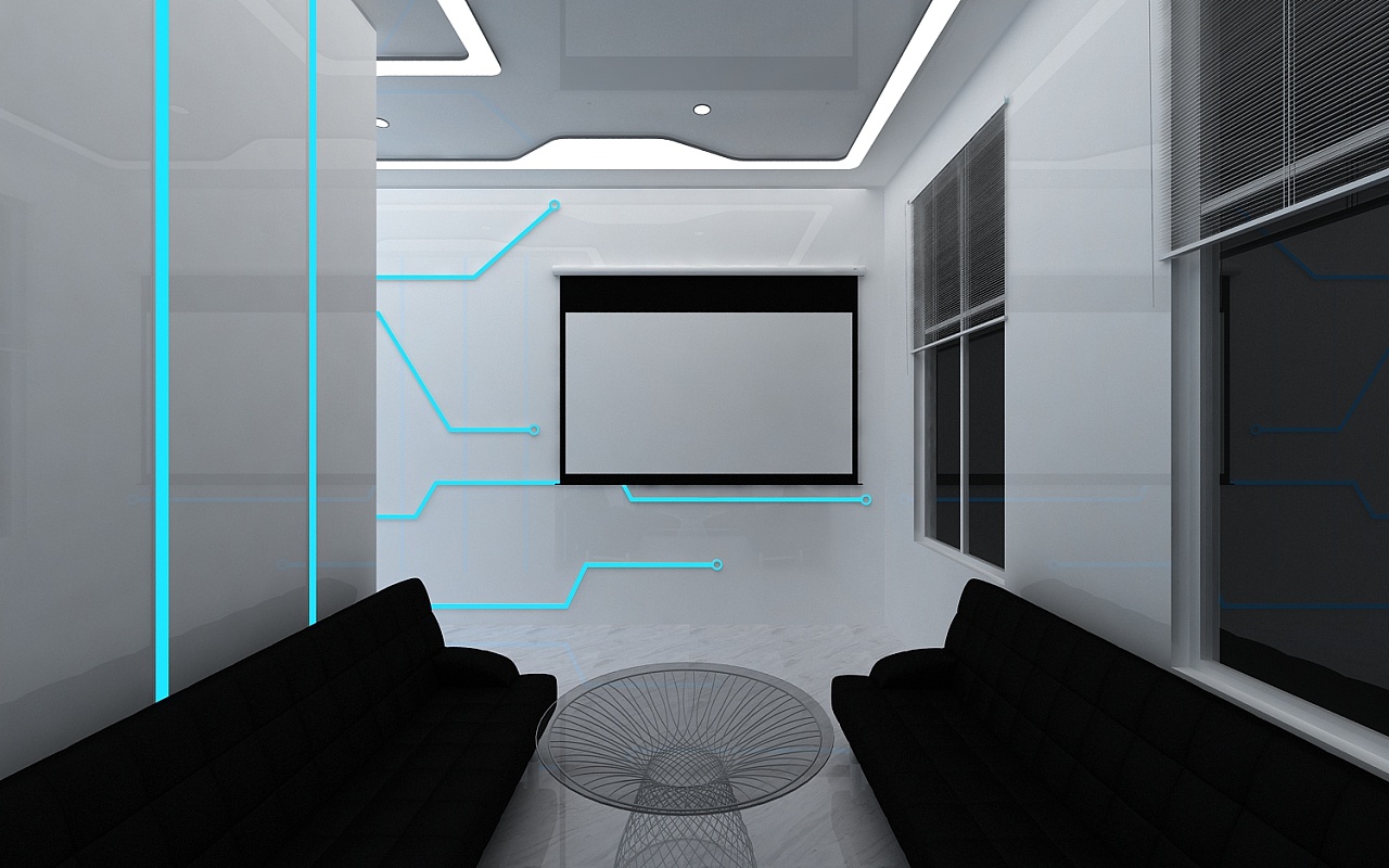 工业产品展厅白色系科技风