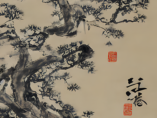 #站酷梦笔#清源妙道真君,国画,林风眠