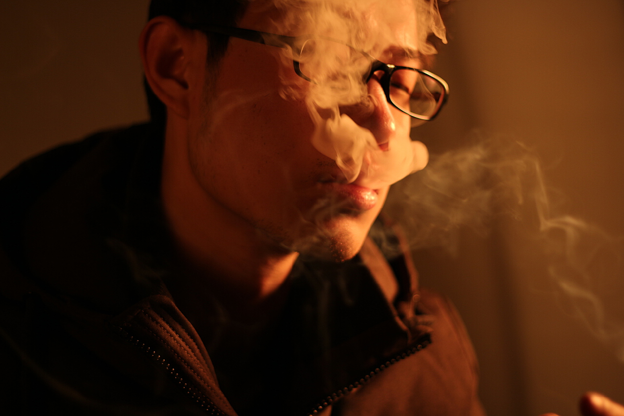 Ivanovo Man In Black Leather Jacket Smoking Cigarette Russia Image Free ...