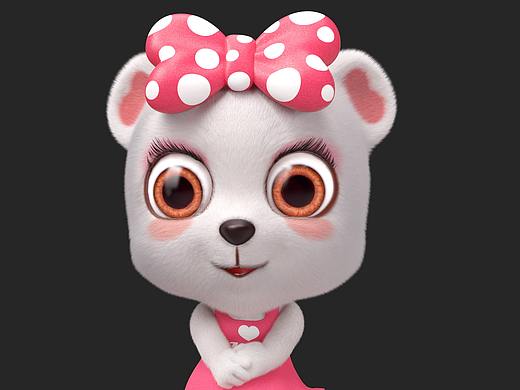 卡通毛发角色熊