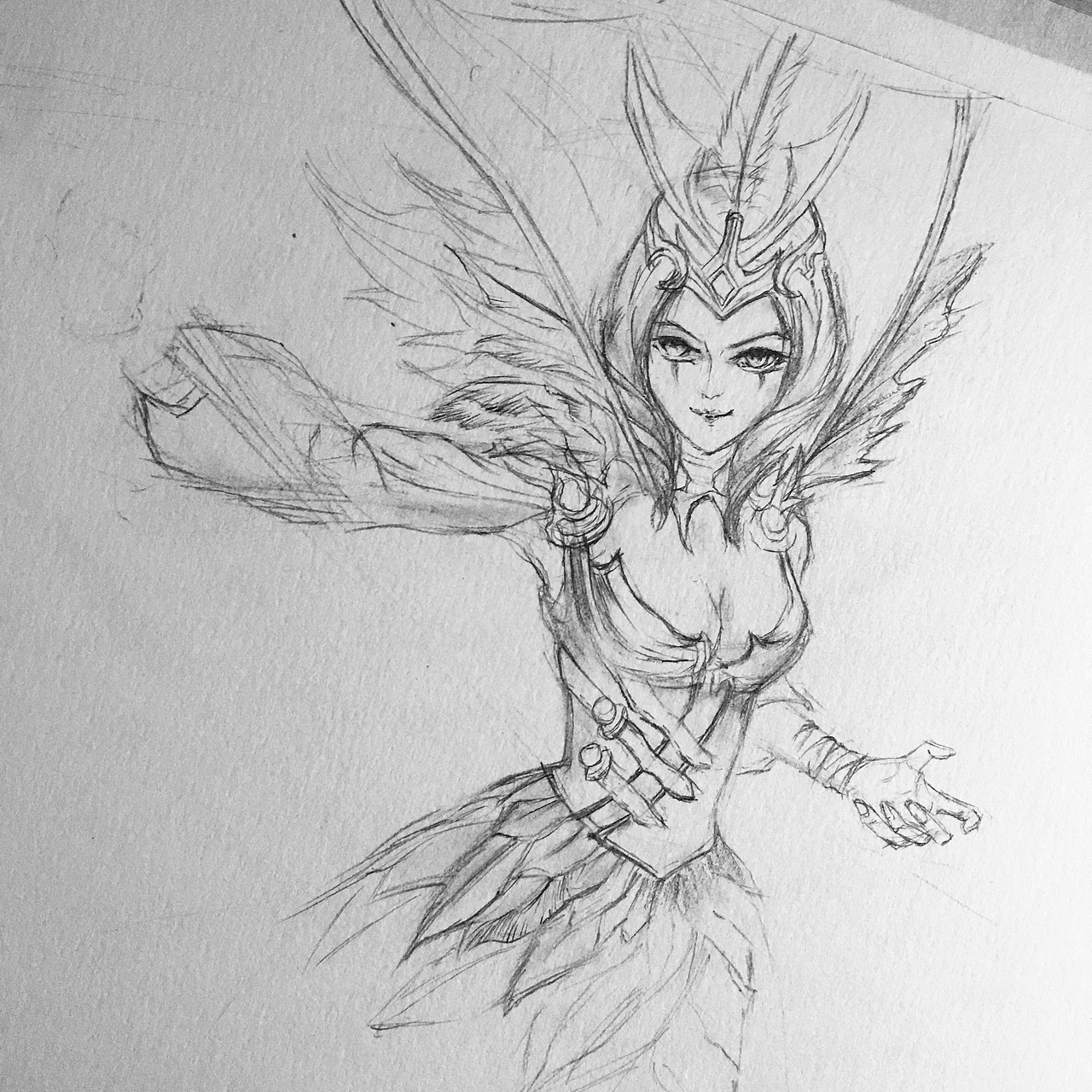 英雄联盟素描手绘