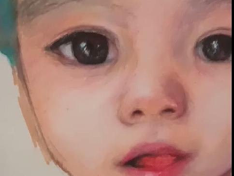 彩铅画《小孩》