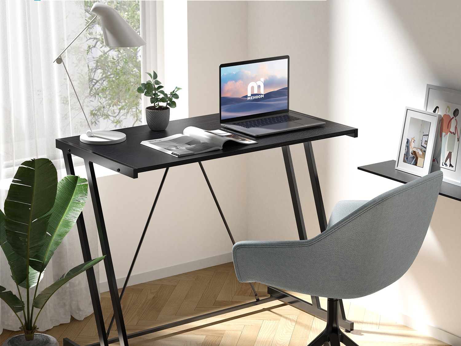 keyshot室内场景渲染亚马逊电脑办公桌