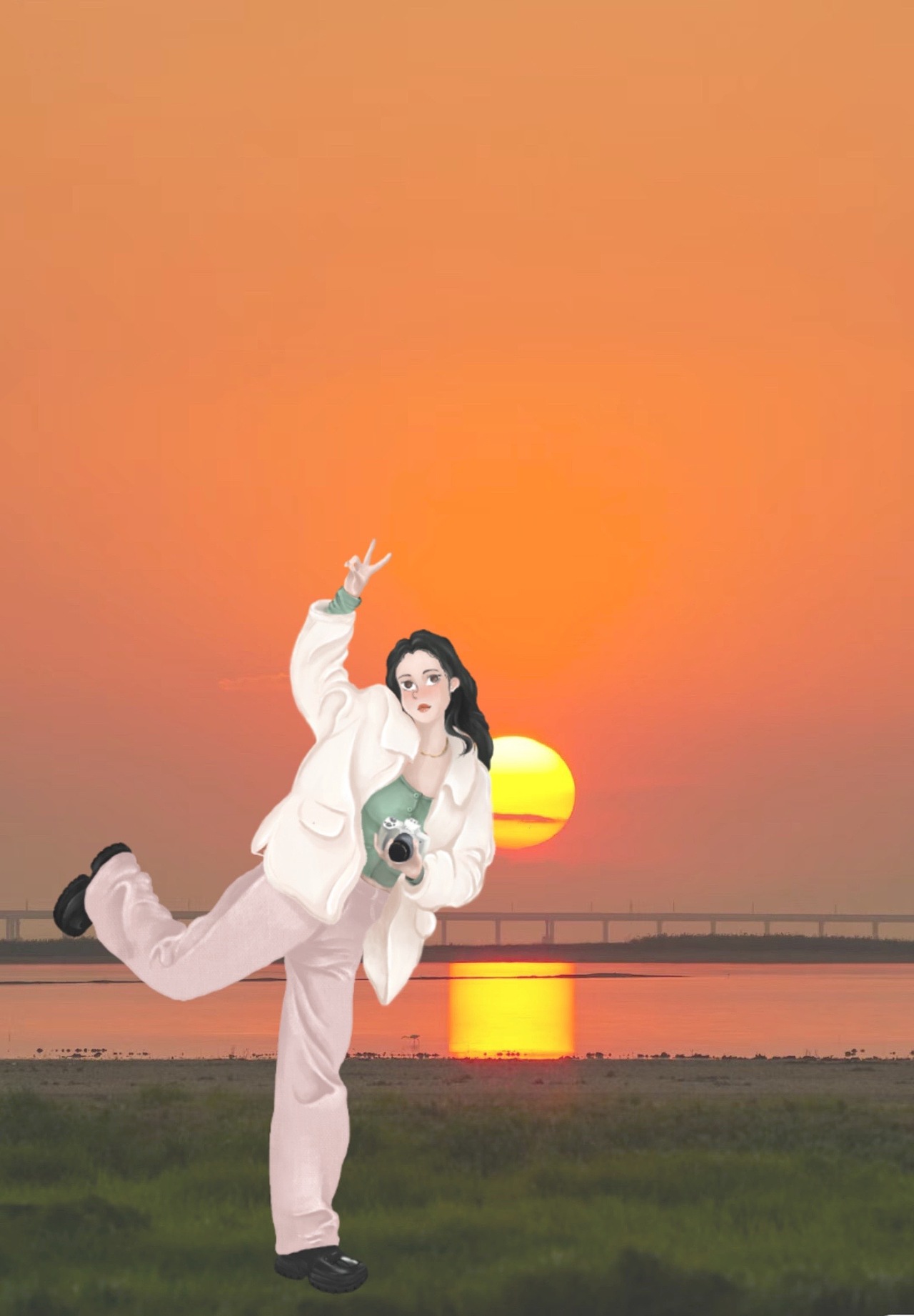 拥抱一颗落日（图ZMzMzMDE4MzYw） - 艺术插画 - 站酷设计师Yohay原创素材 - 站酷ZCOOL