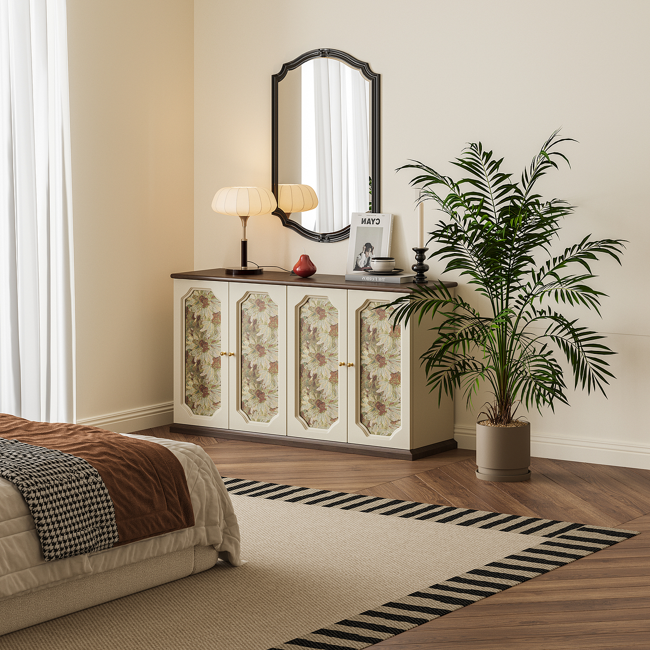 中古印花伸缩梳妆台