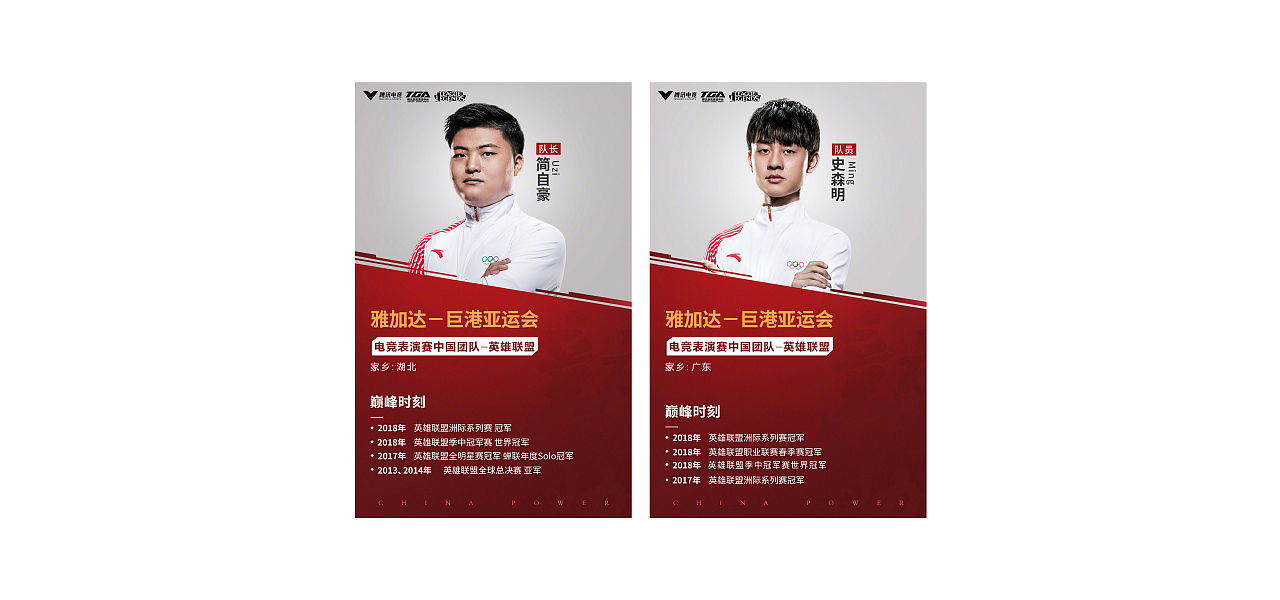 2018雅加达亚运会电竞项目选手修图