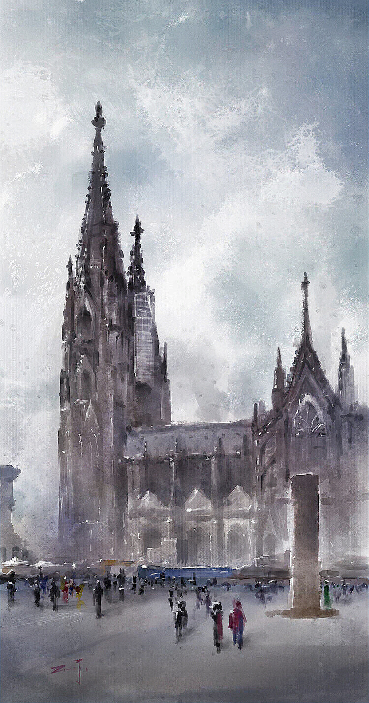 科隆大教堂 水彩速涂练习