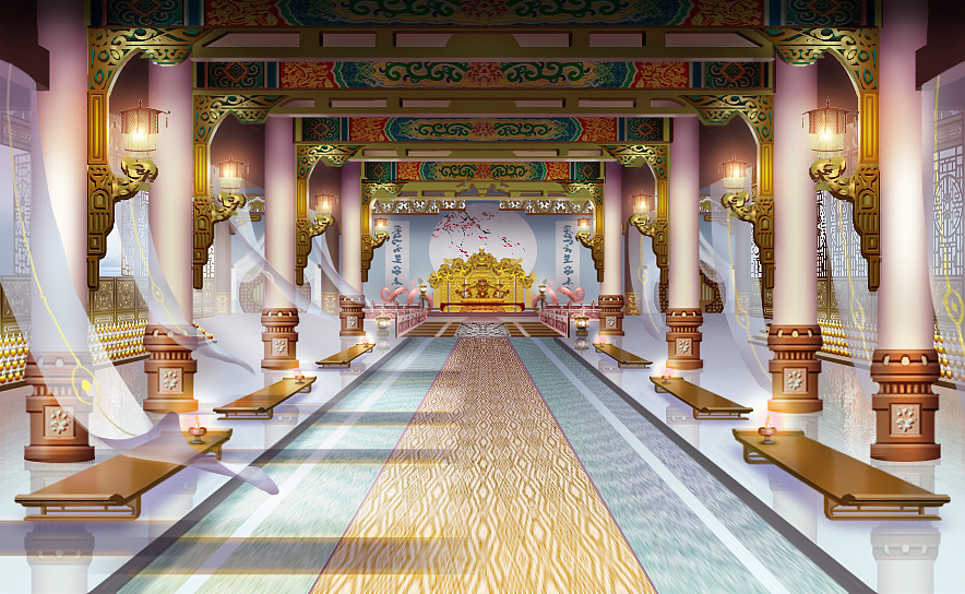 原创作品插画游戏原画古风室内场景甘夫人同人35五画wh1自从厌倦于