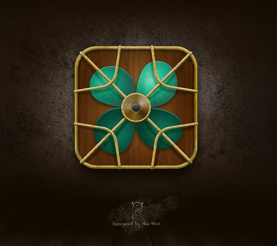 复古风扇——原创半写实图标