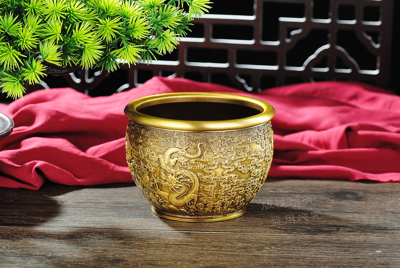 铜器招财缸风水缸铜器工艺品