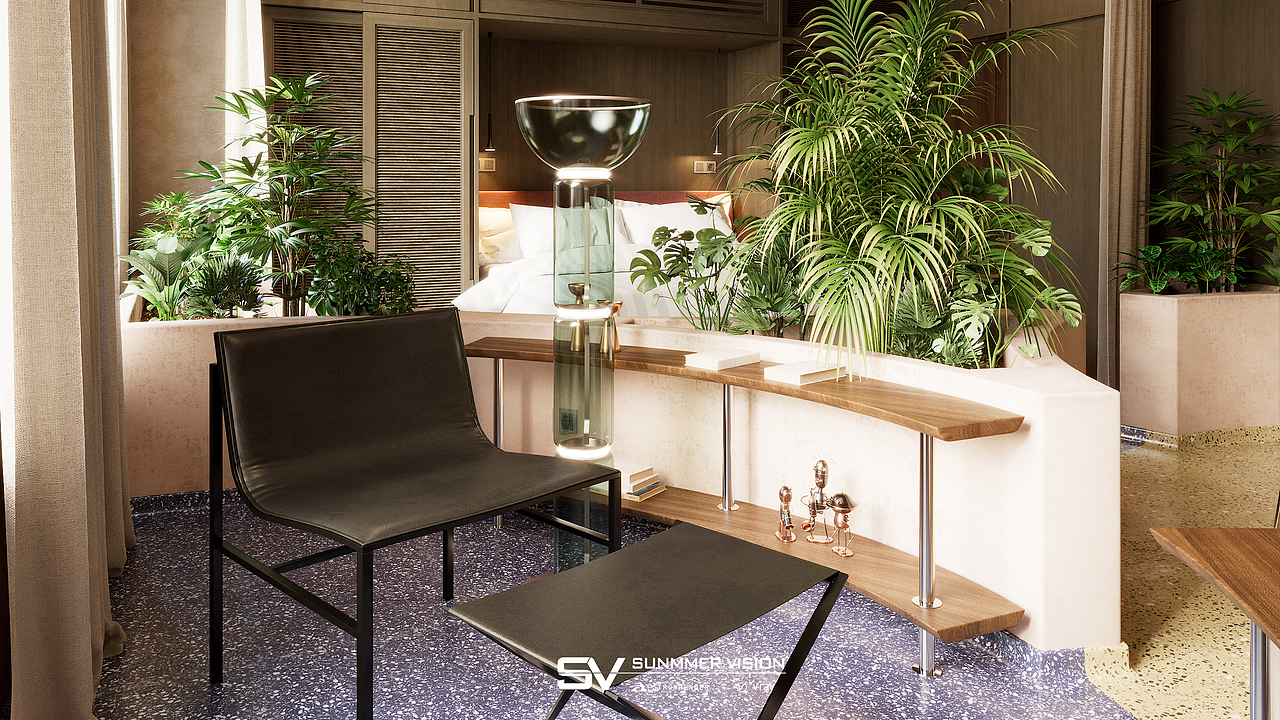 教学作品—绿意盎然的室内空间（图ZMjk1MTA3NTc2） - 其他空间 - 站酷设计师夏虫不可曰冰原创素材 - 站酷ZCOOL