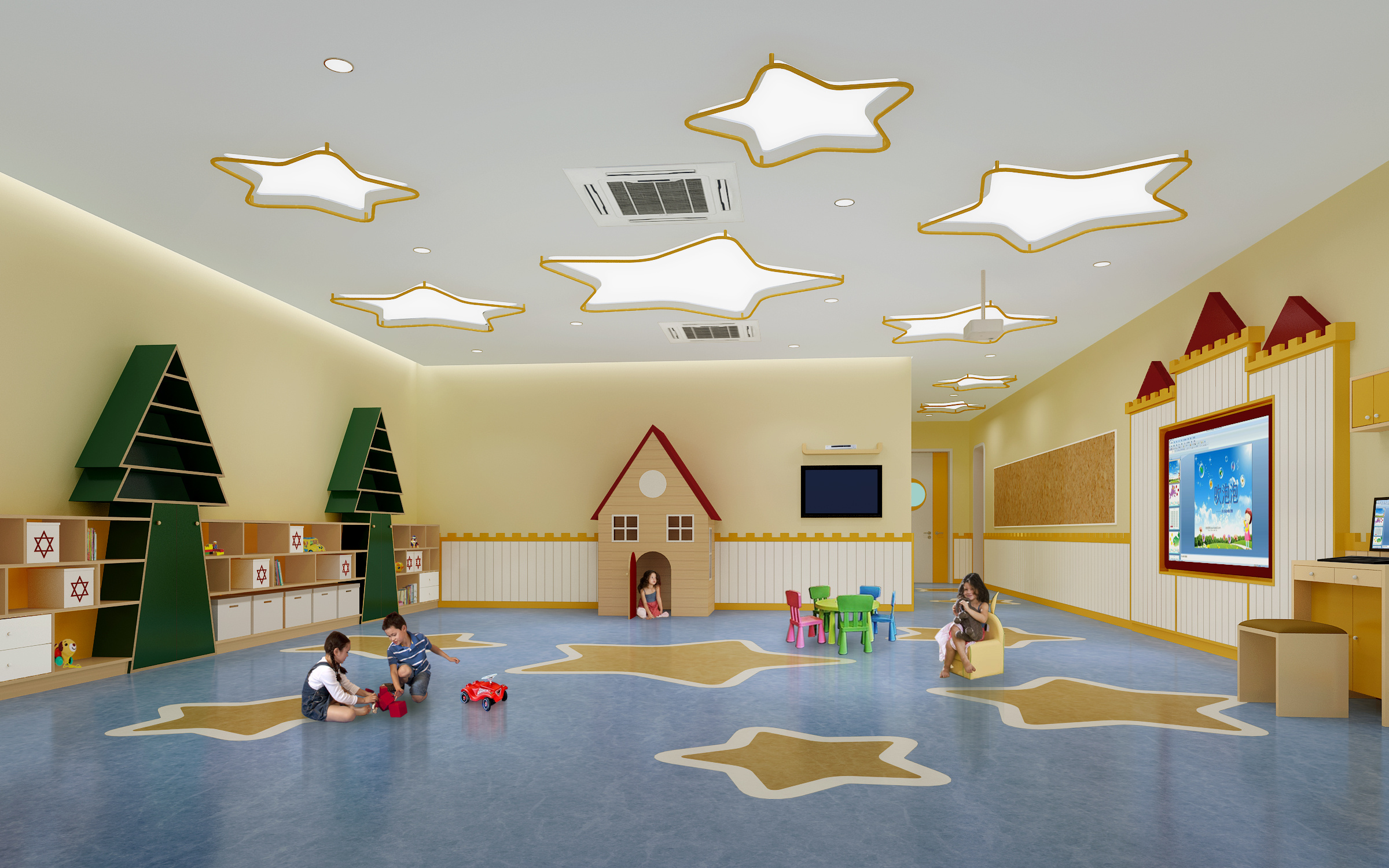 幼儿园小班墙可爱温馨面布置效果图 – 设计本装修效果图