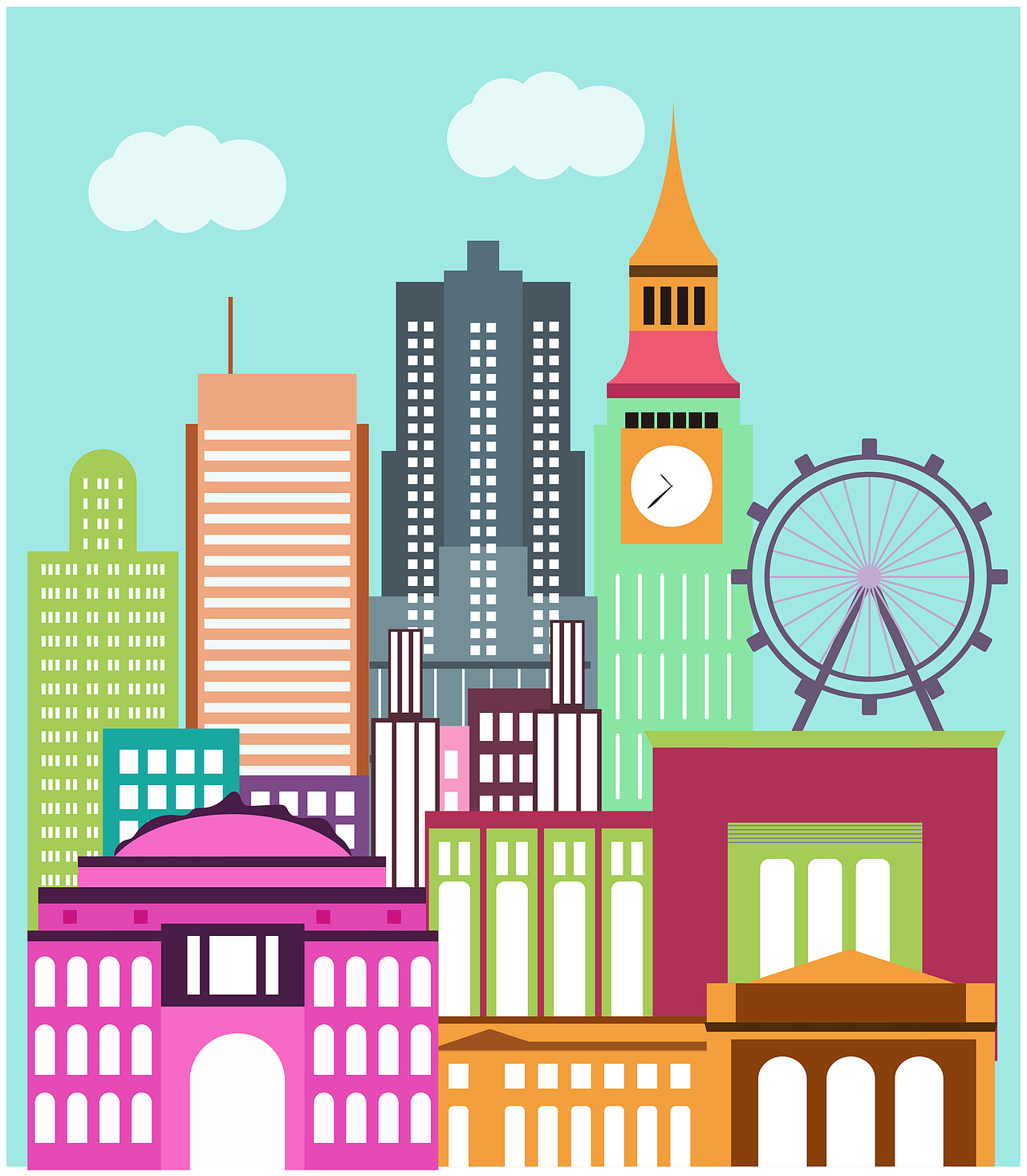 城市插画（图ZMTMzMDIxMjcy） - 创作习作 - 站酷设计师亦涵2017原创素材 - 站酷ZCOOL