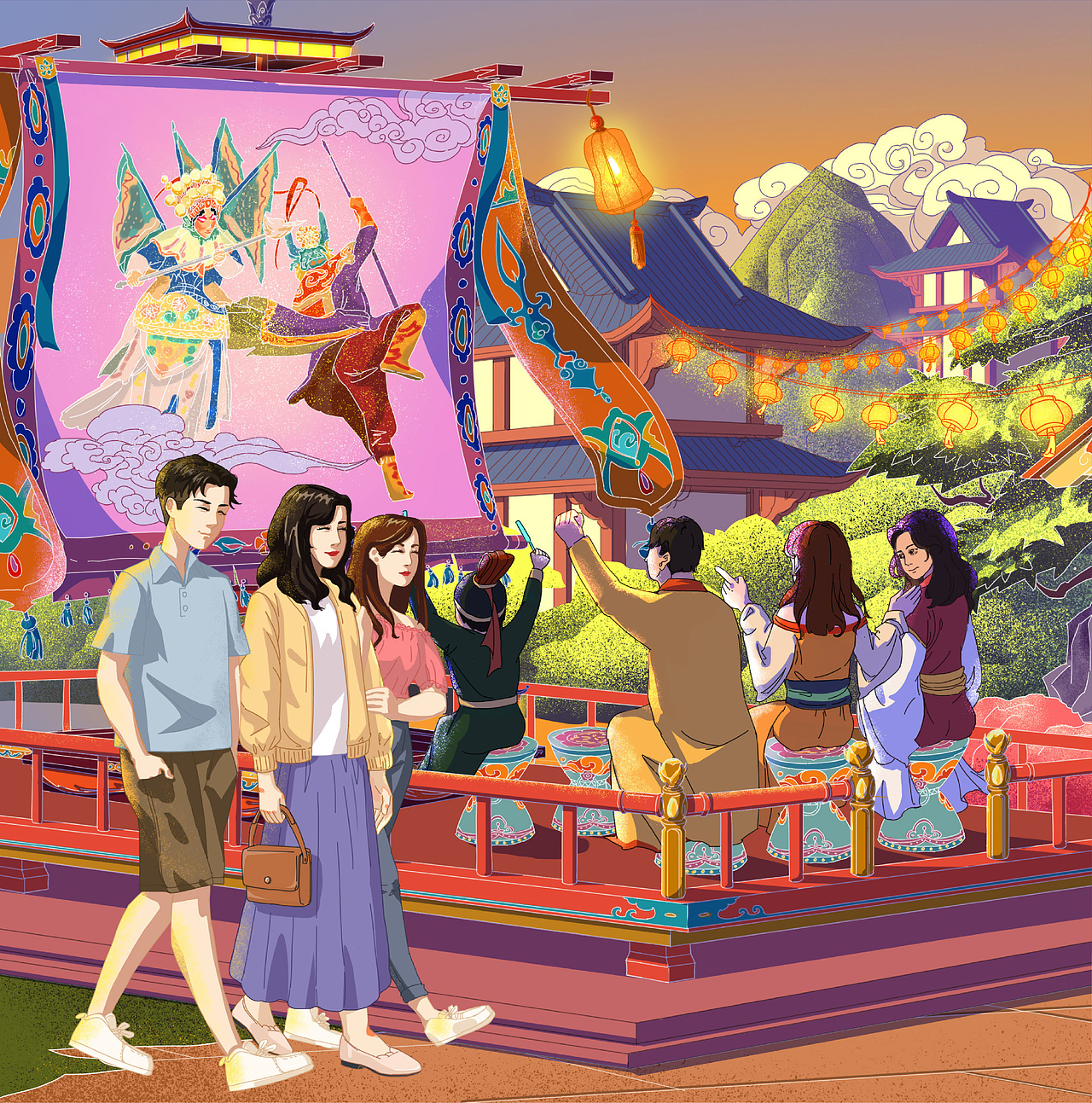 母亲节海报-穿越大唐（图ZMjU0MzQ2MzIw） - 商业插画 - 站酷设计师查无此点原创素材 - 站酷ZCOOL