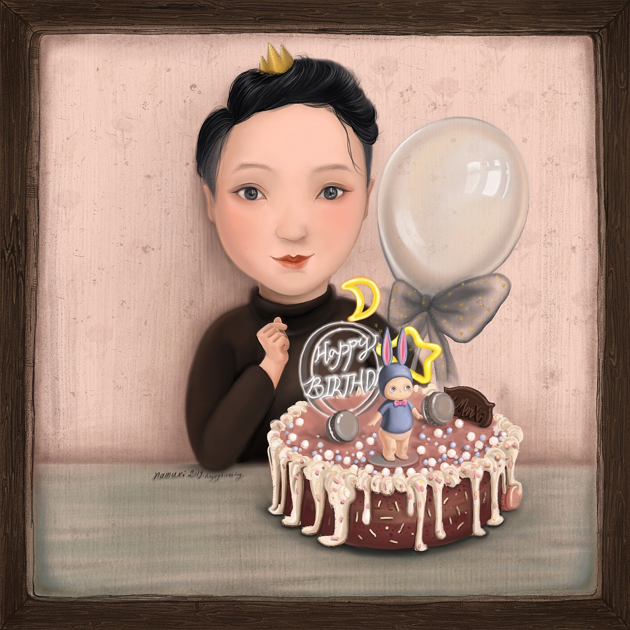 今天生日.给自己画个自画像哈哈哈哈[xyj撑]（图ZMTQxNTE5NzQ4） - 儿童插画 - 站酷设计师娜沐兮原创素材 - 站酷ZCOOL