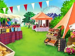 一個(gè)集市小場景