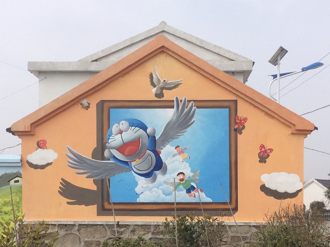 郑州米罗墙绘 立体画机器猫 哆啦a梦