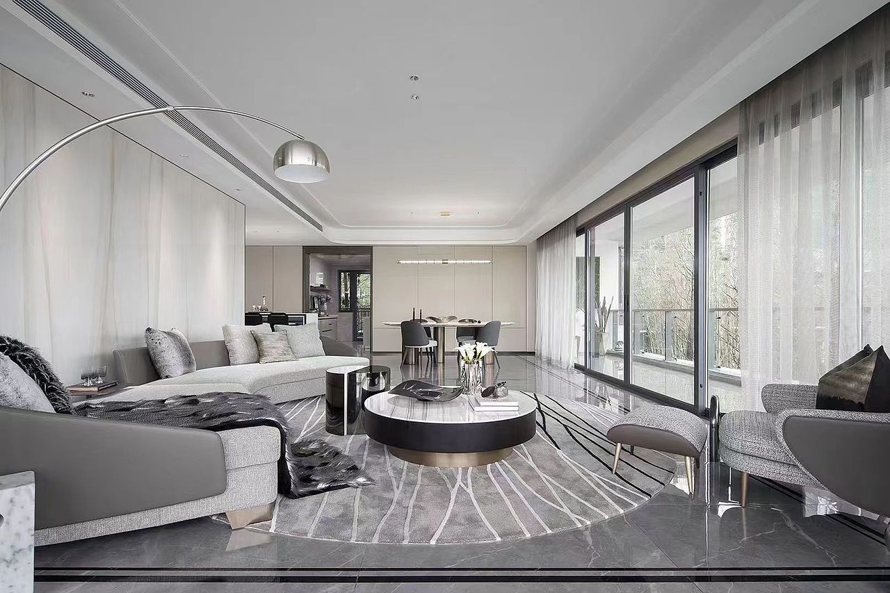 300平米大平层轻奢风格装修设计案例|龙发装饰大罗