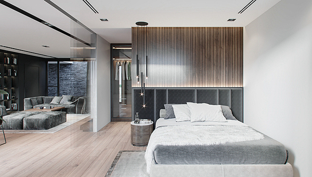 黑白灰现代公寓—办公空间设计