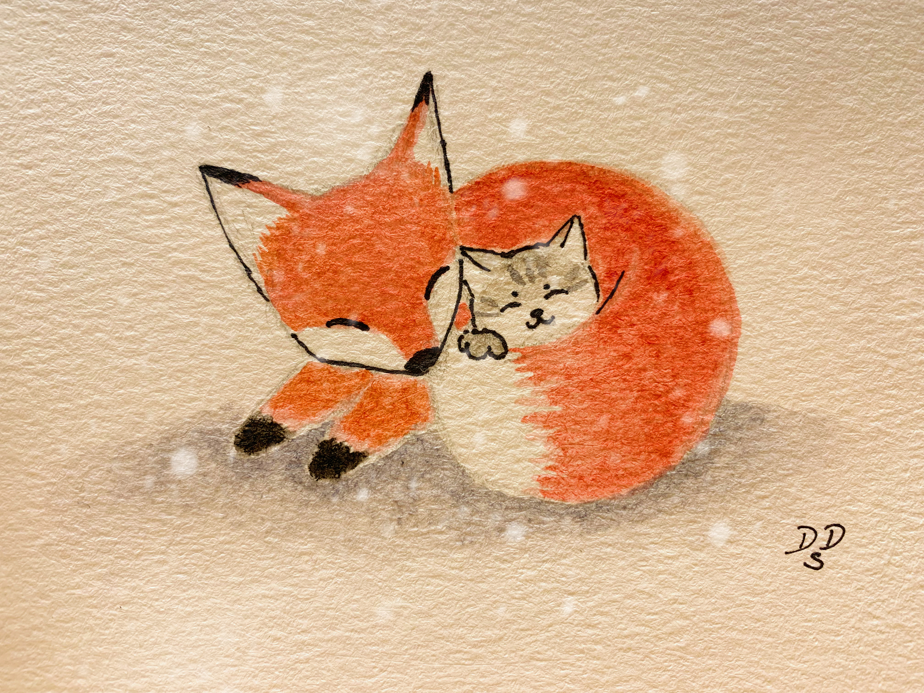 暖心小狐狸|插画|涂鸦/潮流|dd猫猫_dds - 原创作品 - 站酷 (zcool)