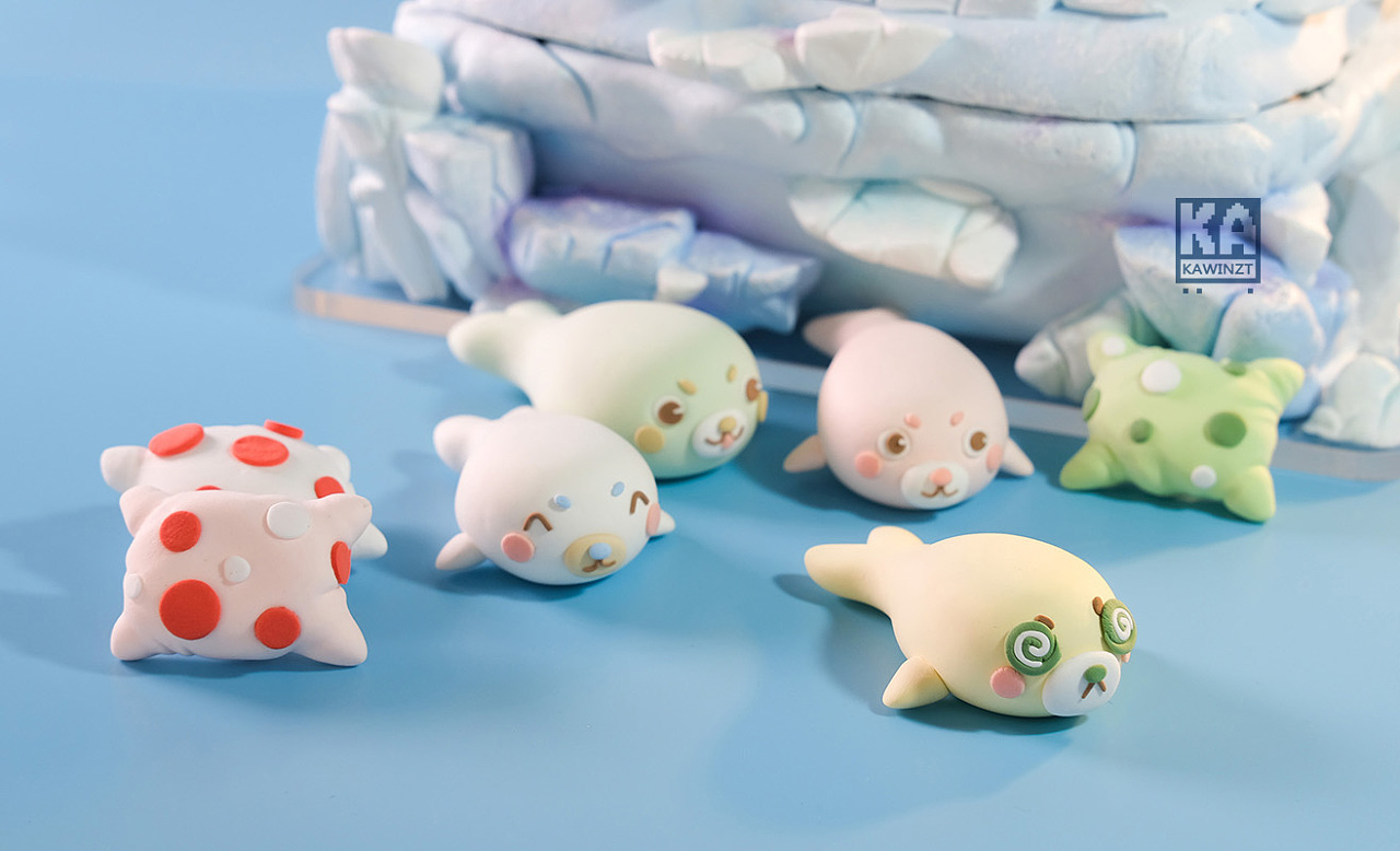 粘土手作海豹叠叠乐园