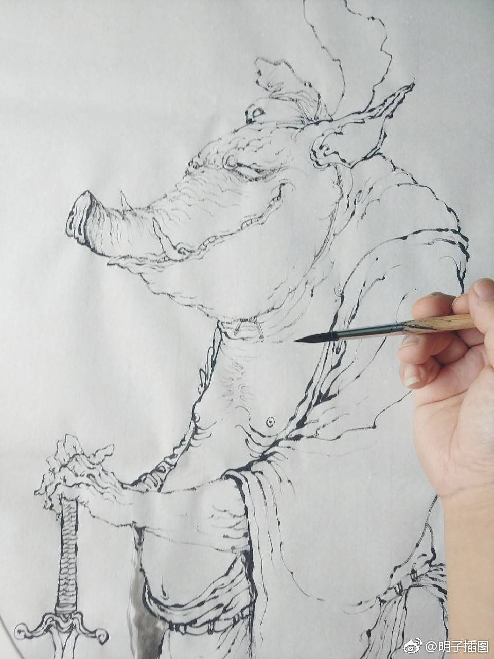 《西江月.地馗仙》（图ZMTQ3MzY4ODI4） - 绘画 - 站酷设计师明子水墨奇幻世界原创素材 - 站酷ZCOOL